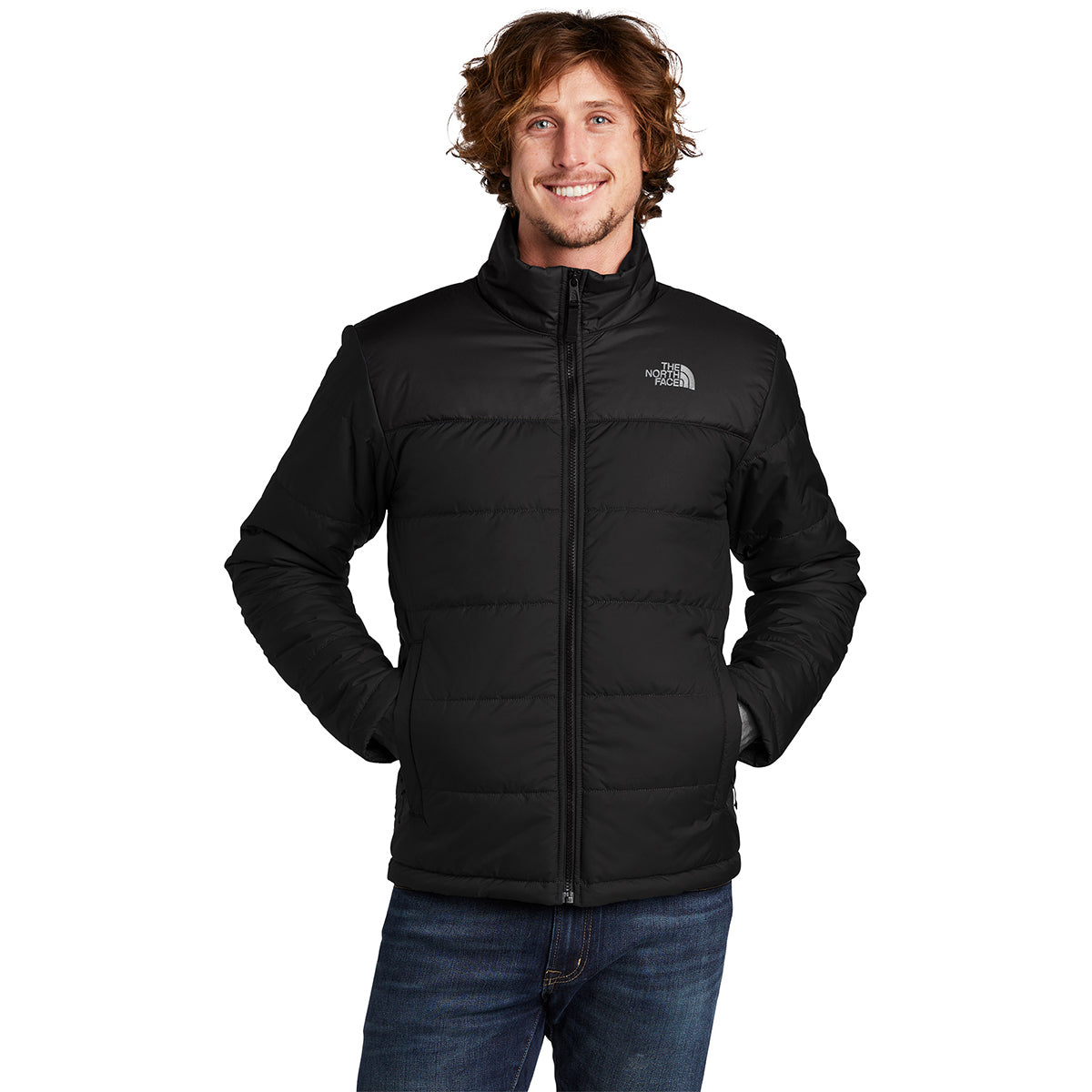 The North Face Black Stand Collar Quilted Puffer Jacket