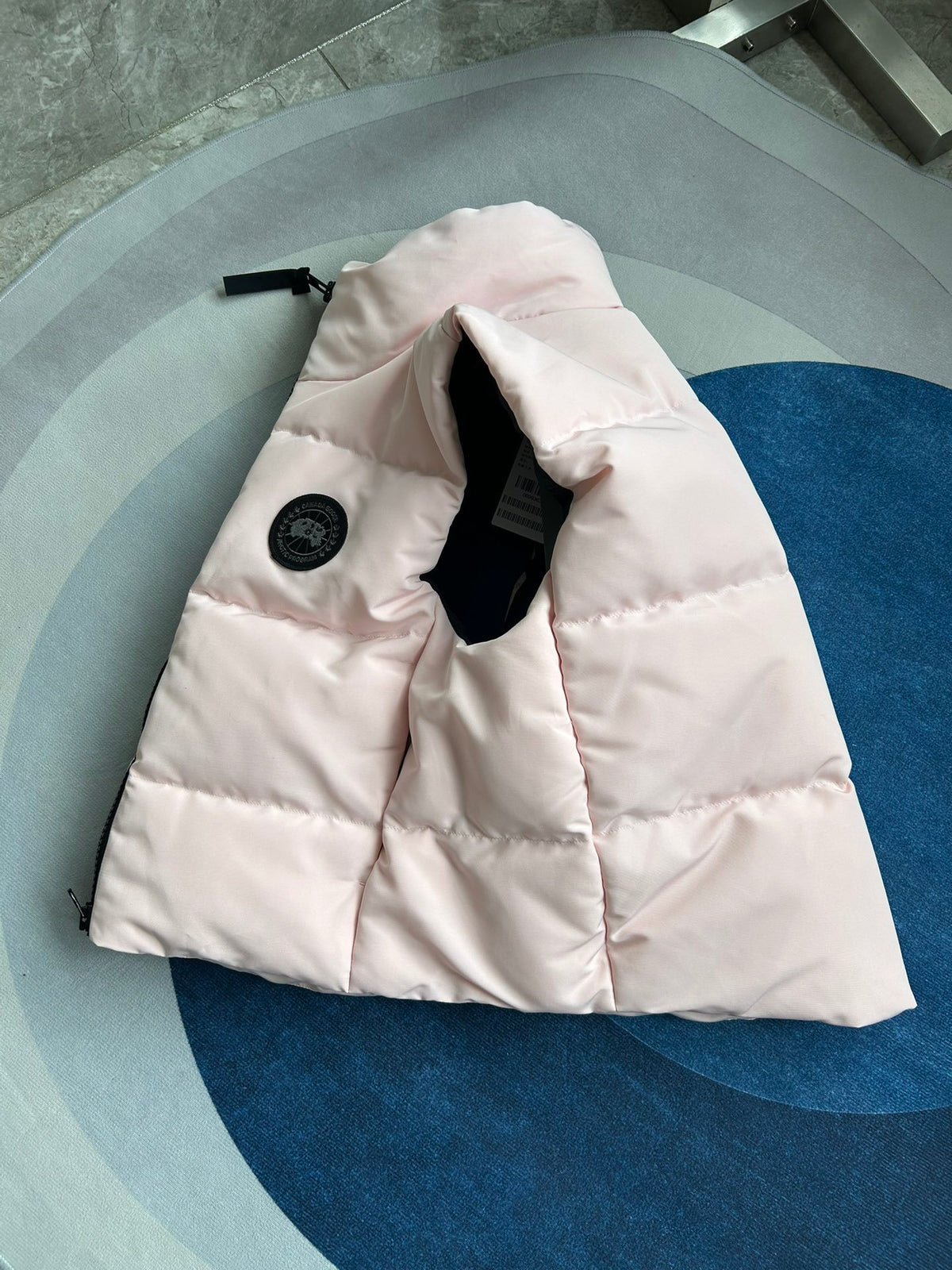 Canada Goose Pale Pink Black Patch Quilted Puffer Vest
