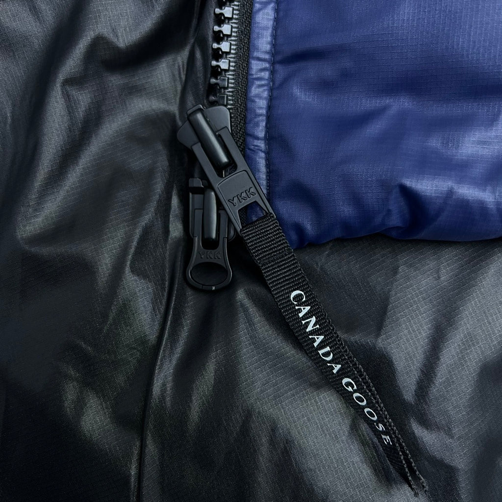 Canada Goose Navy Blue Logo Patch Hooded Puffer Jacket