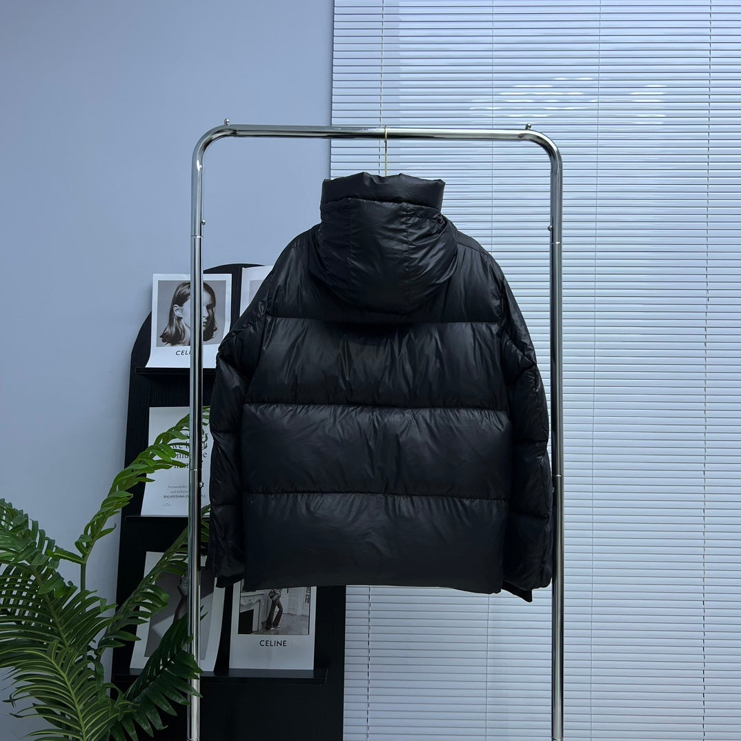 Canada Goose Black Logo Patch Hooded Puffer Jacket