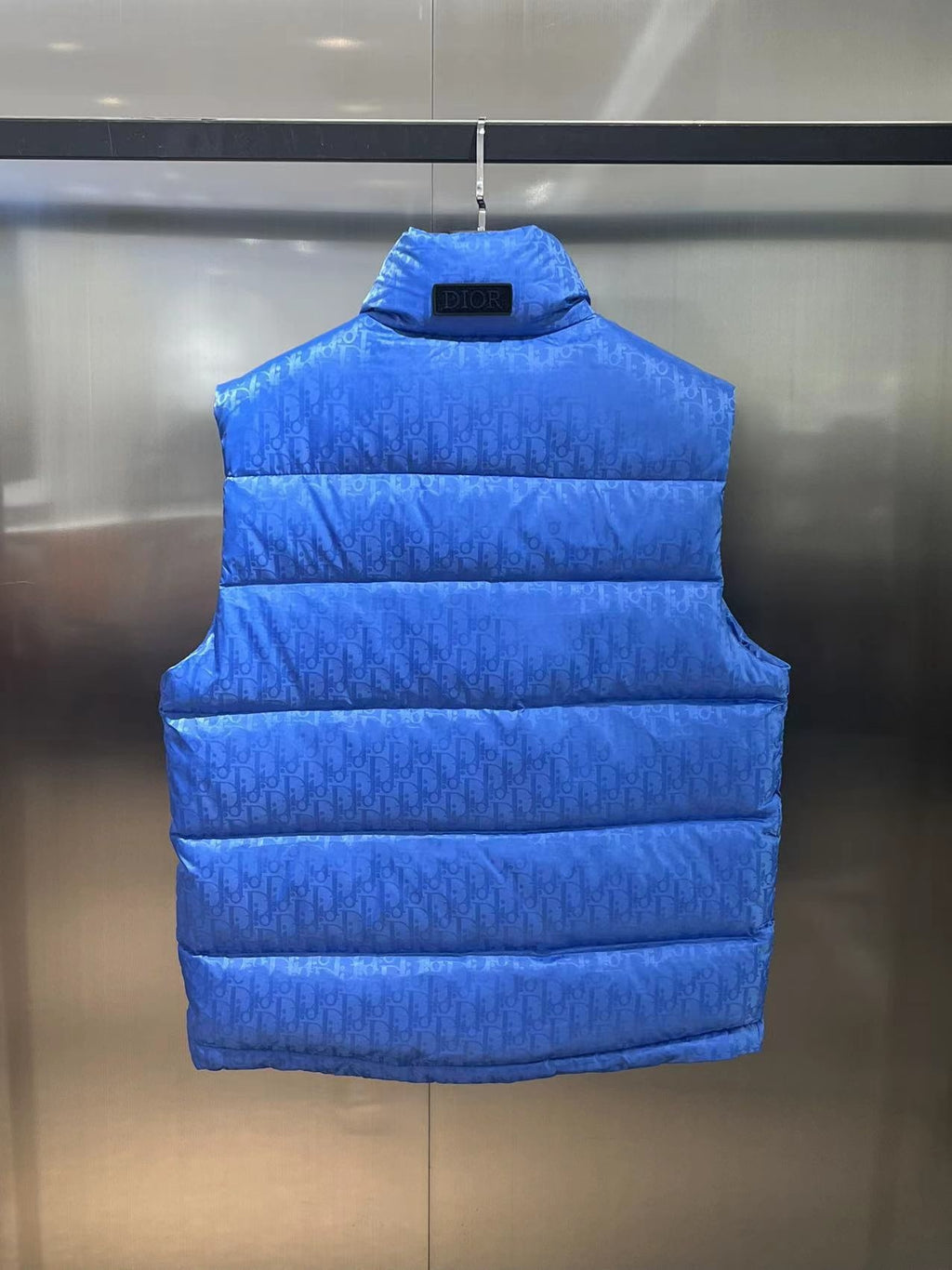 Dior Royal Blue Tonal Monogram Quilted Puffer Vest