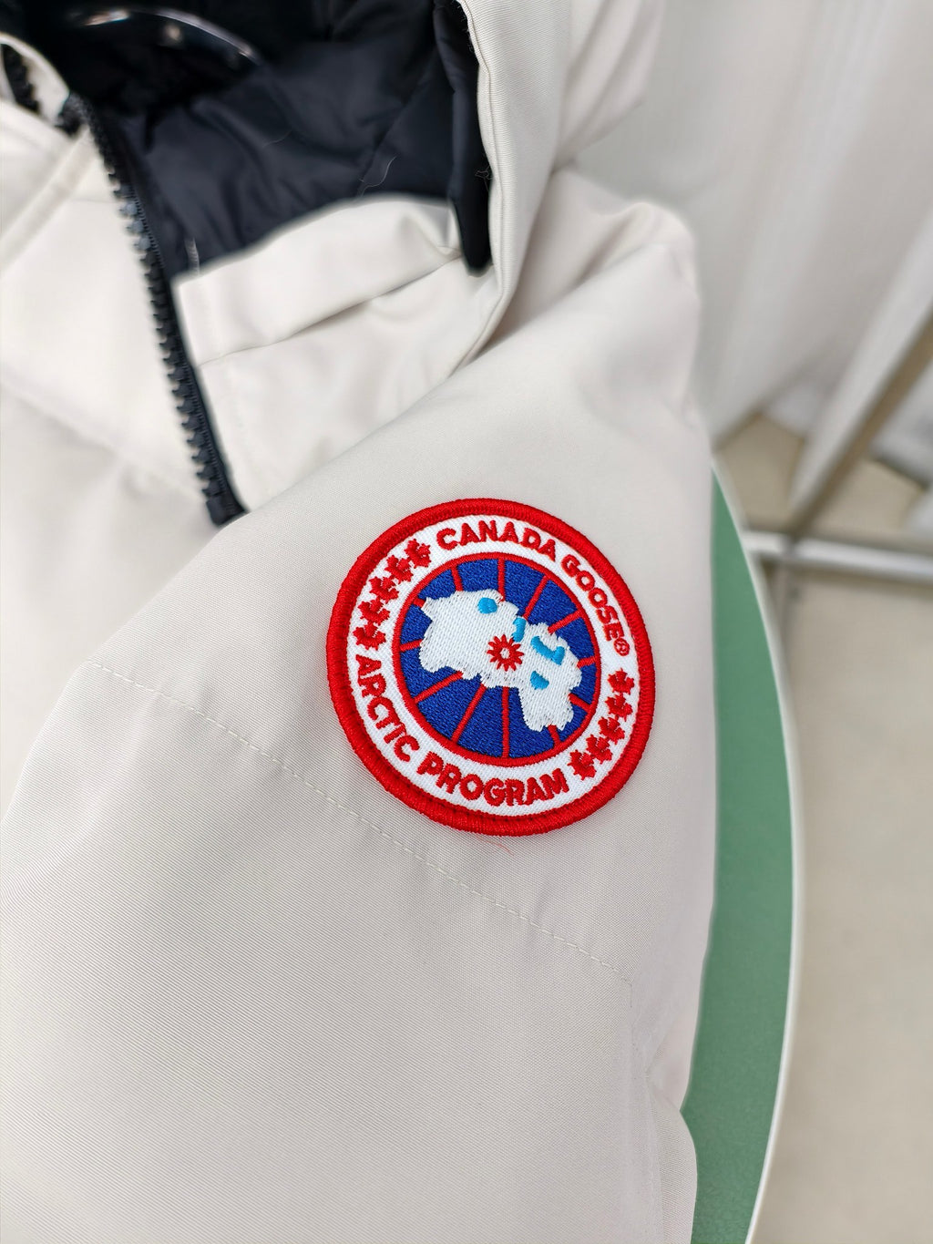 Canada Goose Ivory Fur-Trim Hooded Quilted Puffer Jacket
