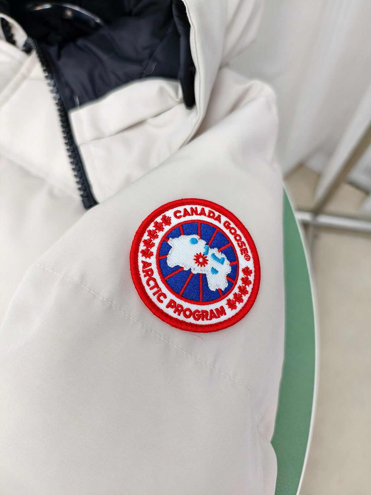 Canada Goose Ivory Fur-Trim Hooded Quilted Puffer Jacket