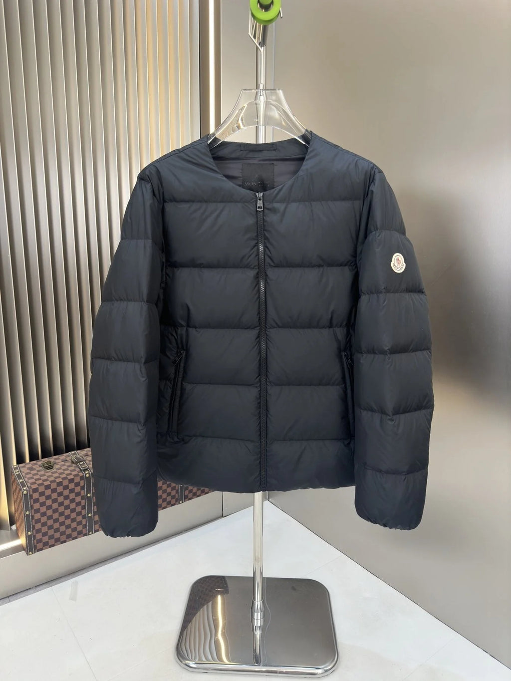 Moncler Black Logo Patch Quilted Puffer Jacket