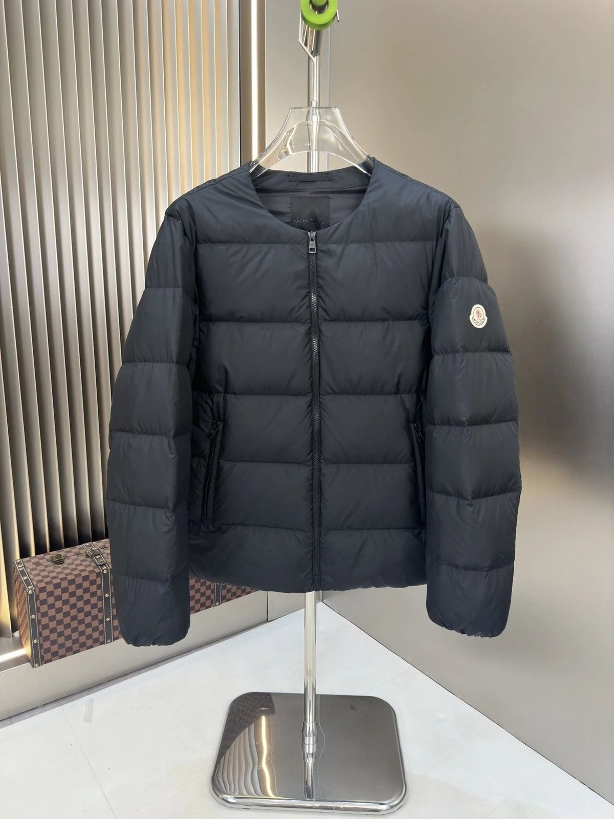 Moncler Black Logo Patch Quilted Puffer Jacket
