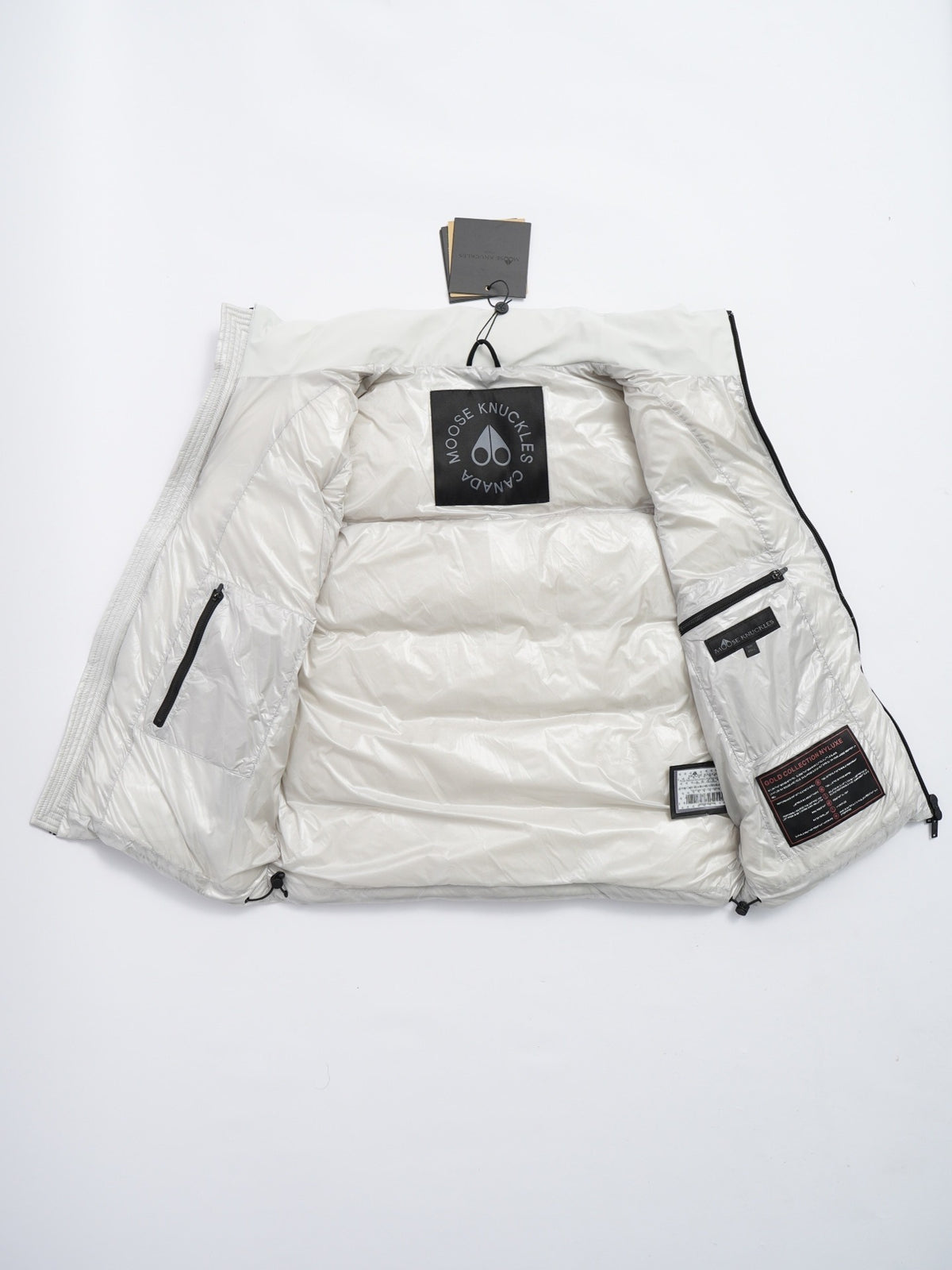 Moose Knuckles White Quilted Puffer Vest