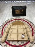 The North Face Beige and Camel Colorblock Puffer Jacket