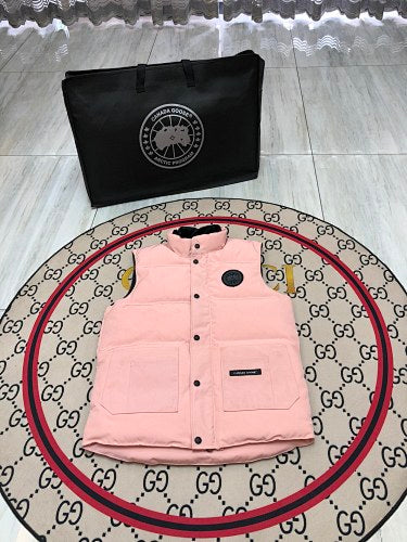 Canada Goose Blush Pink Black Patch Quilted Puffer Vest