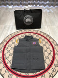 Canada Goose Charcoal Gray Logo Patch Quilted Puffer Vest