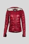 Canada Goose Red Glossy Hooded Quilted Puffer Jacket